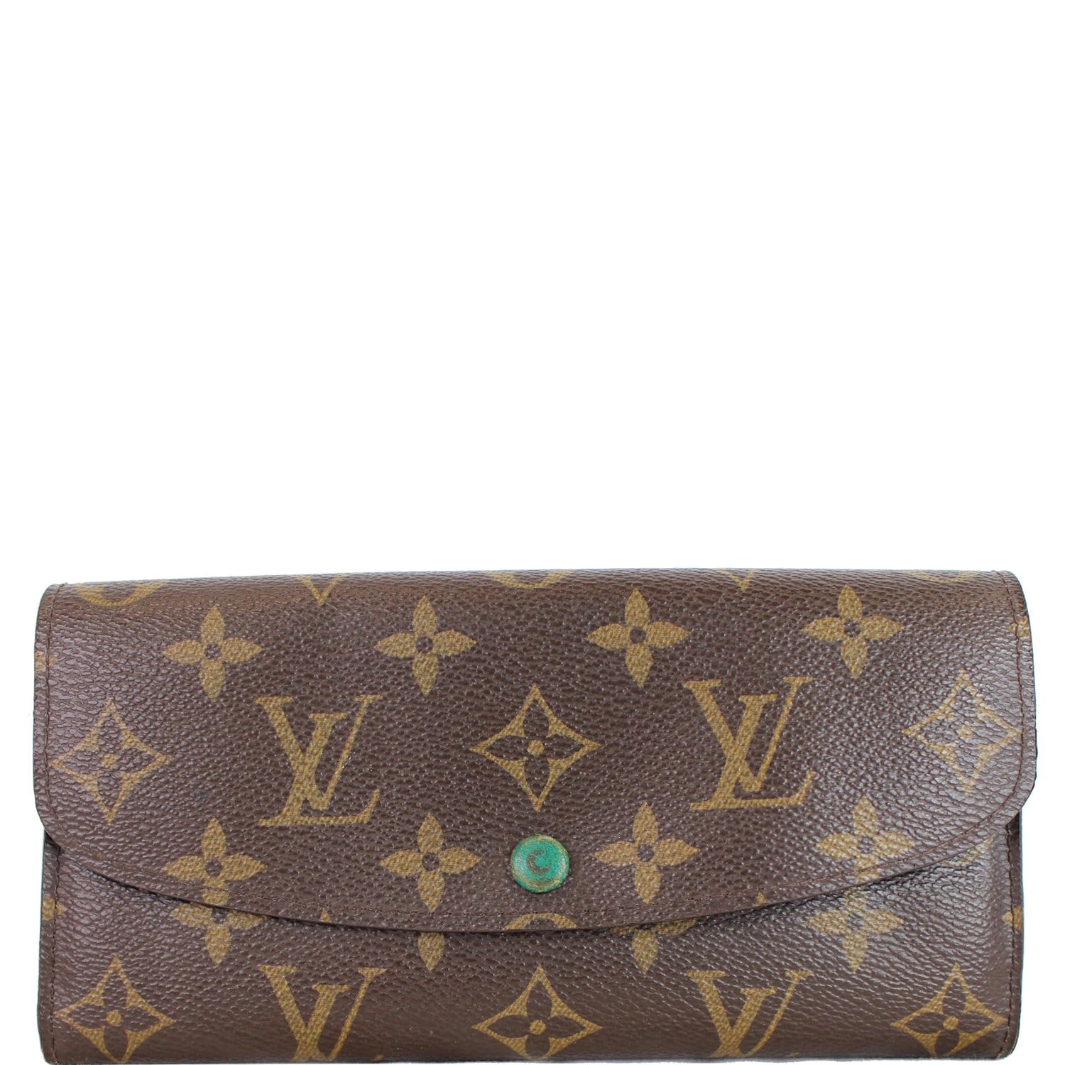 Preloved Louis Vuitton Monogram Emilie Wallet with Blue Interior