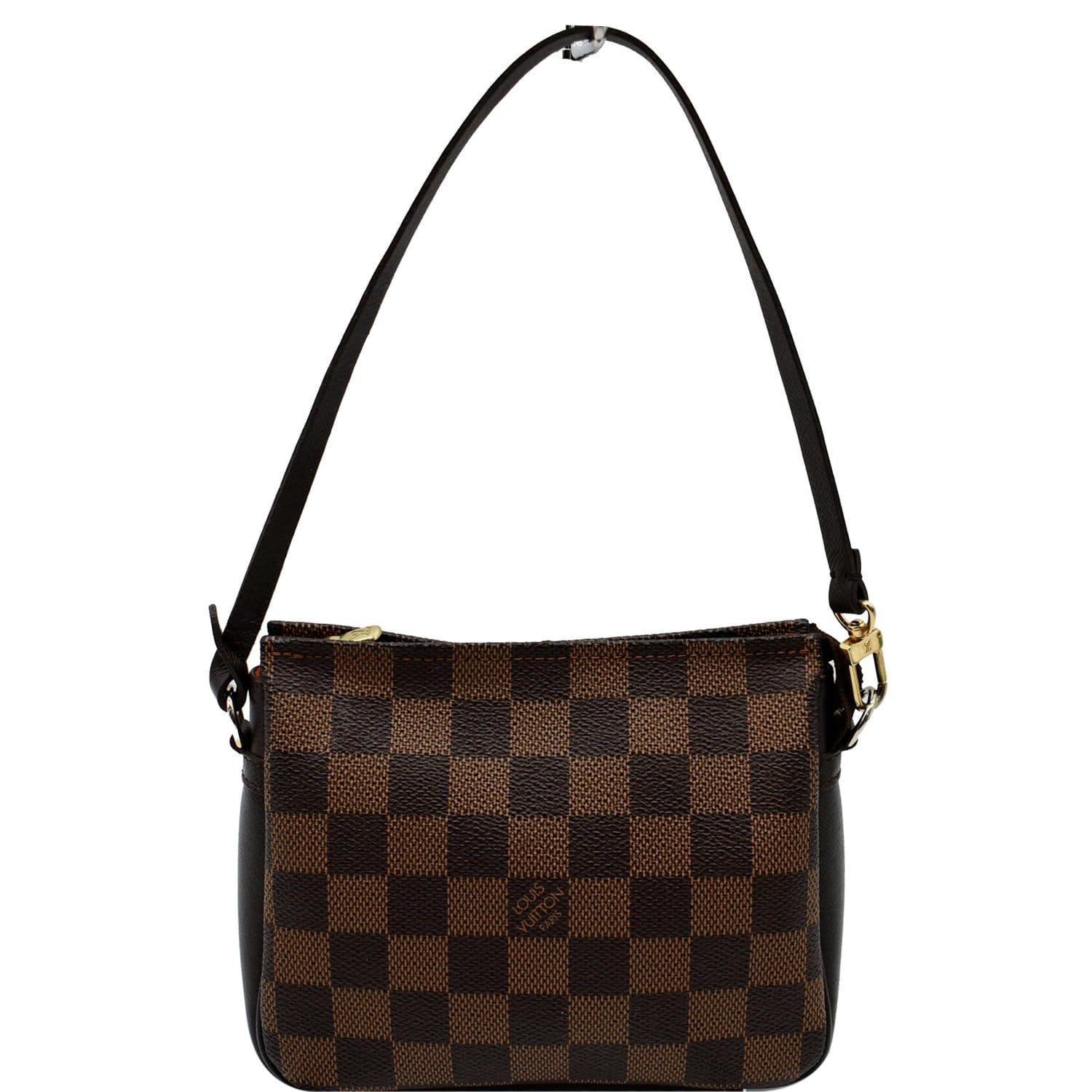 LOUIS VUITTON Trousse Damier Ebene Makeup Pochette Clutch Bag Brown