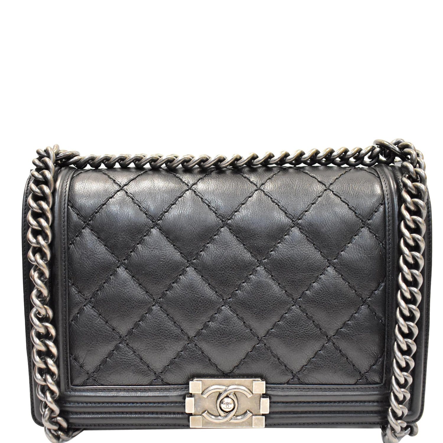 Chanel Double Stitch Beaded Small Boy Bag at Jill's Consignment