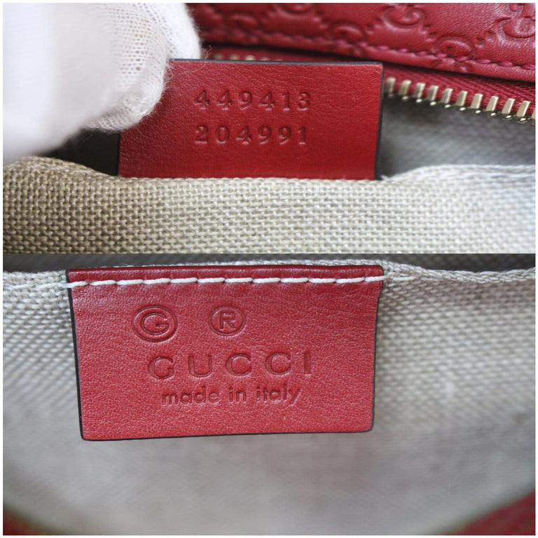 GUCCI Bree Micro GG Guccissima Leather Crossbody Bag Red 449413