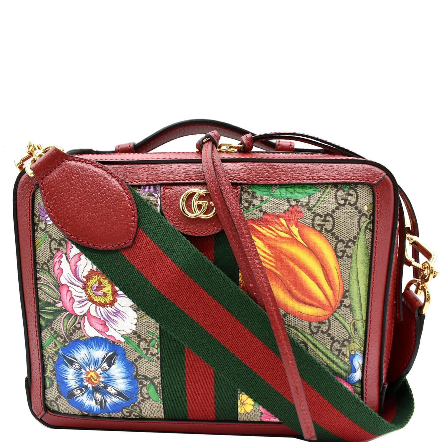 Gucci Ophidia Flora Web Small Top Handle Shoulder Bag