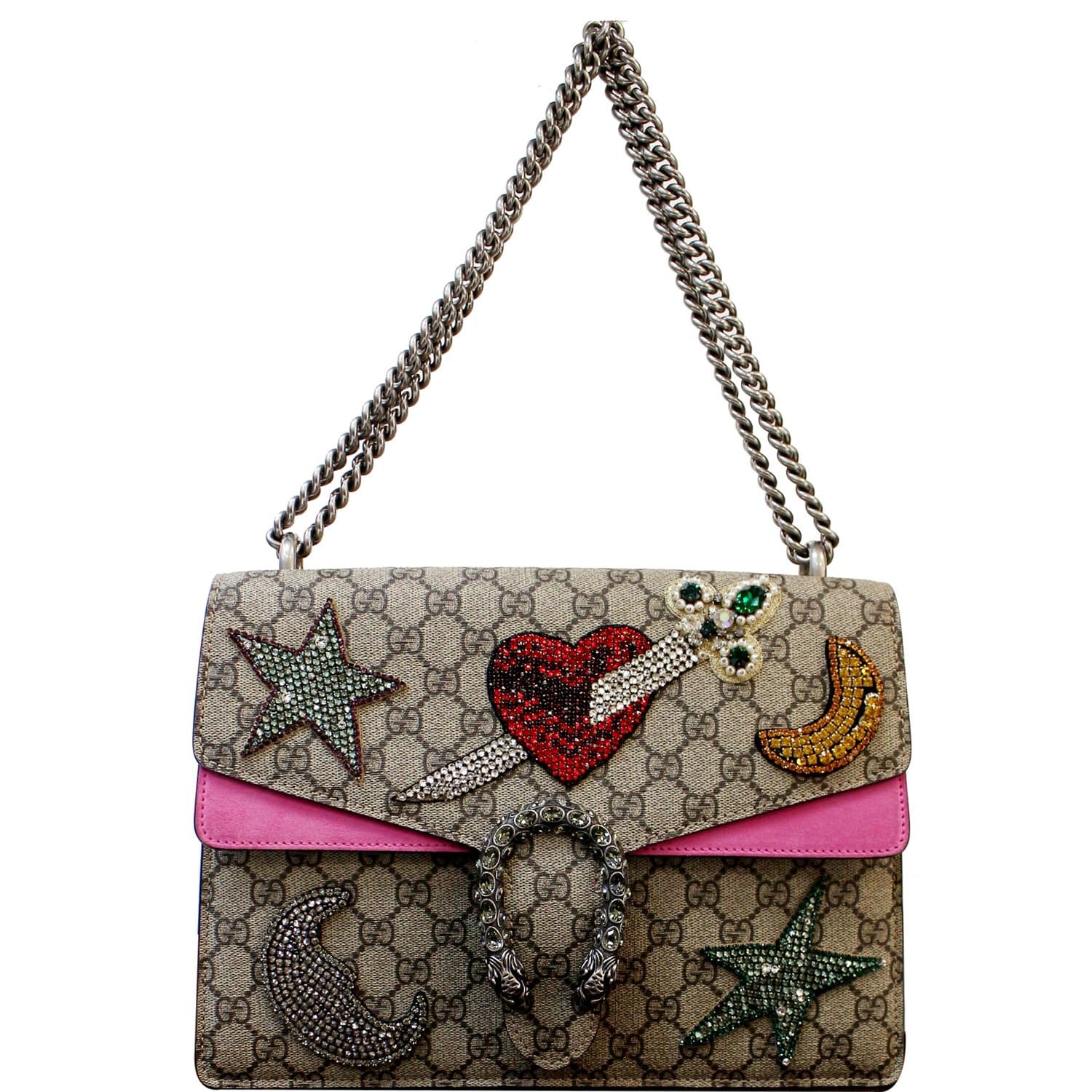 Gucci GG Supreme Monogram Embroidered Medium Dionysus Shoulder Bag