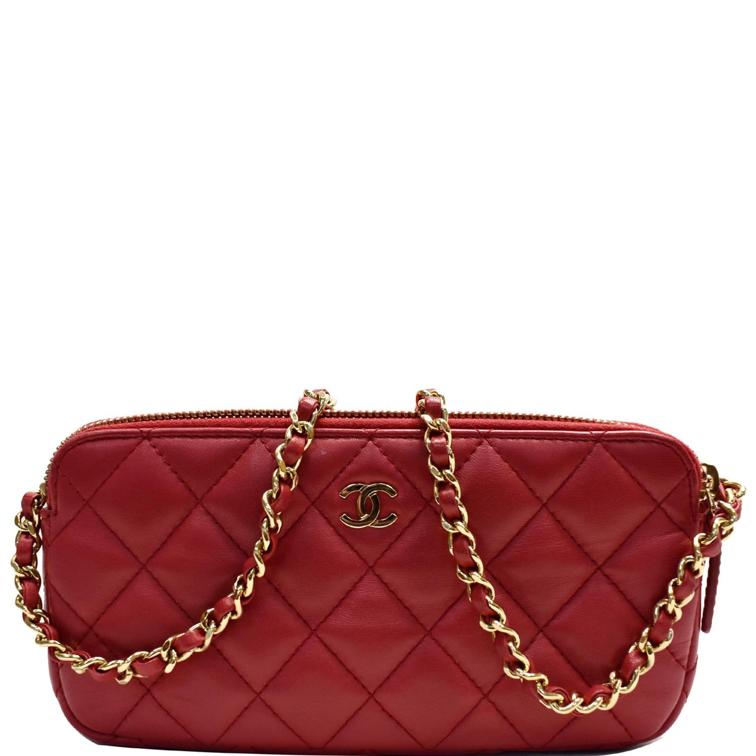 Chanel 2019 Lambskin Wallet on Chain Woc Double Zip Chain Bag SV I24