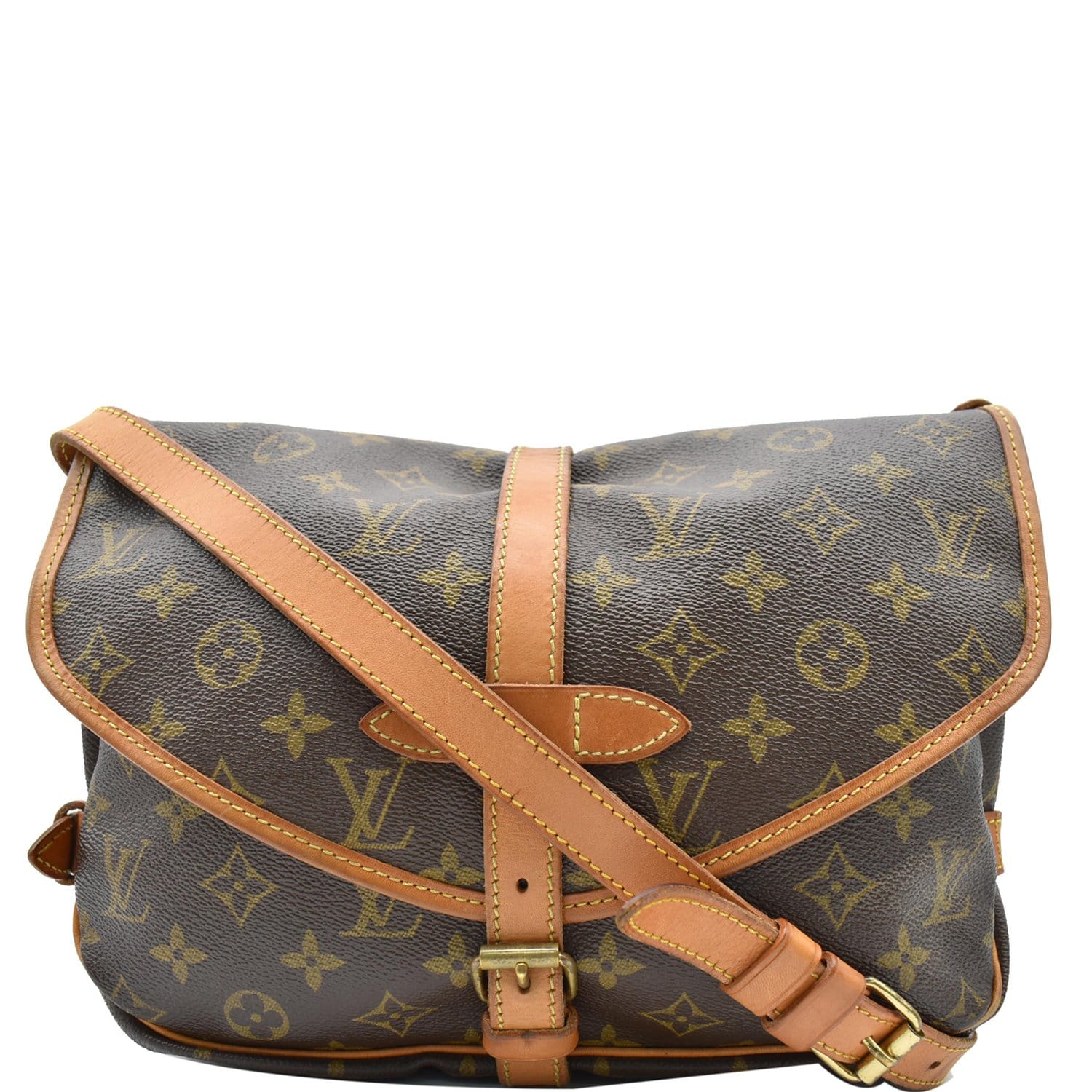 Louis Vuitton Saumur 30 Canvas Shoulder Bag (pre-owned) in Metallic