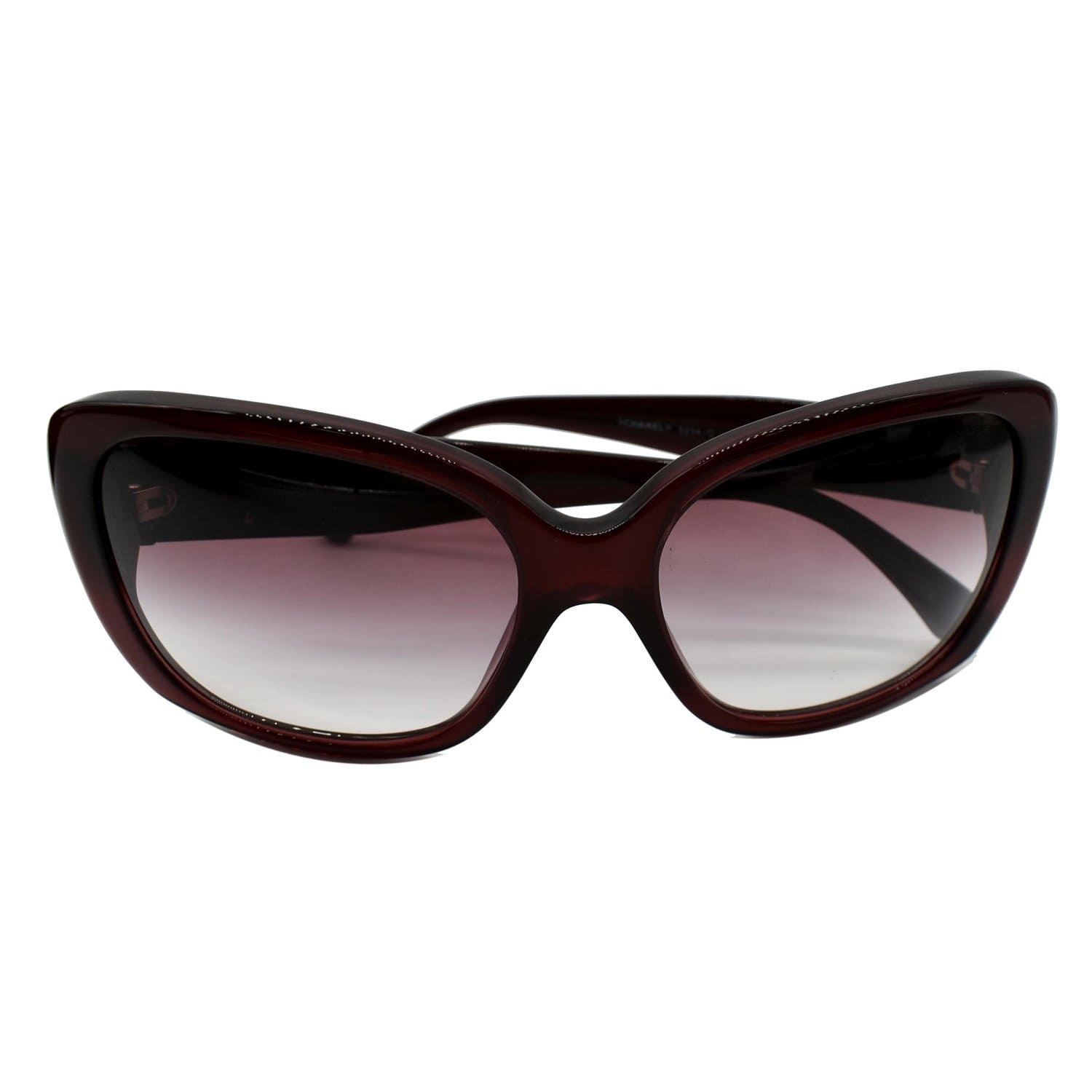 CHANEL Square Burgundy Frame Women Purple Gradient Lens