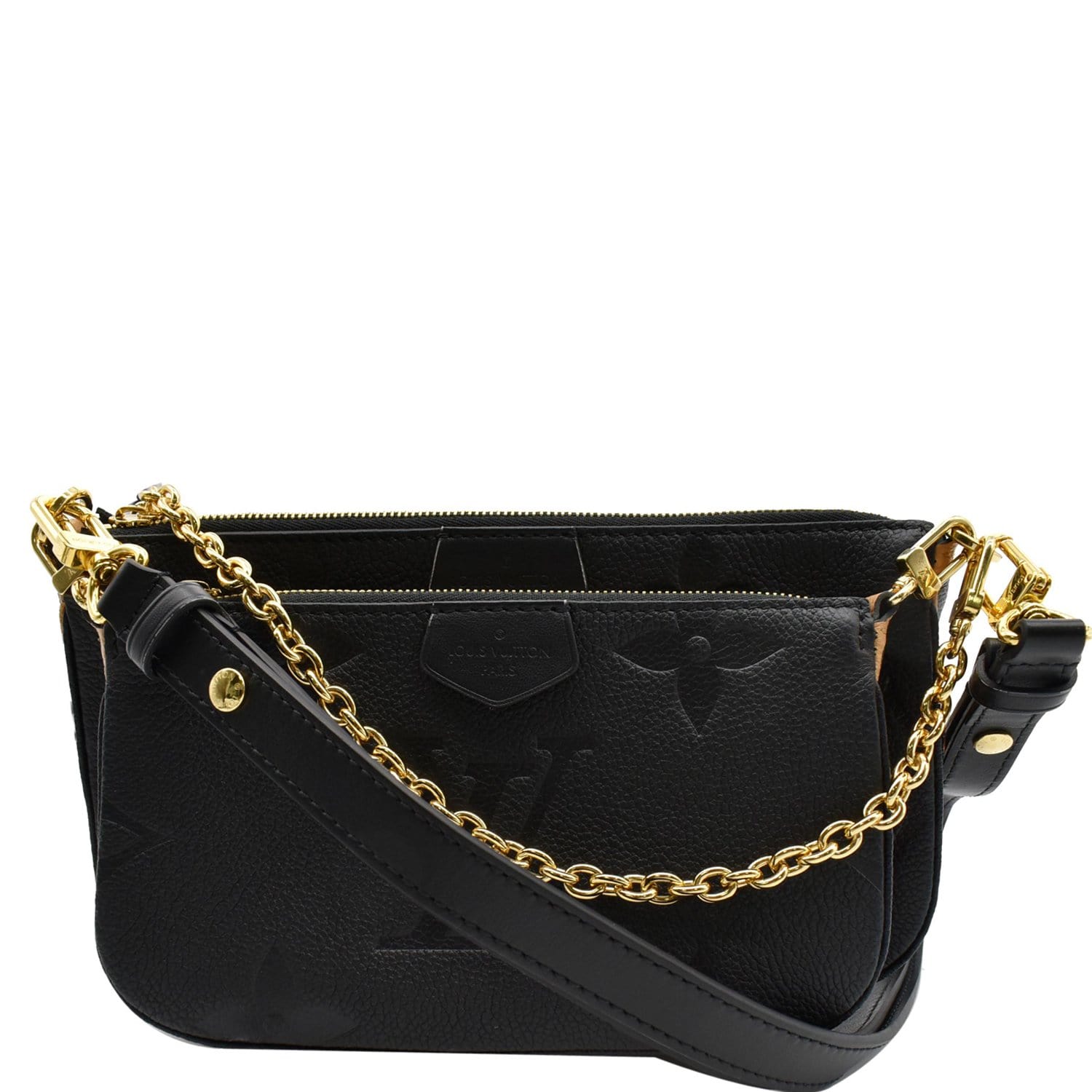 Louis+Vuitton+Multi+Pochette+Shoulder+Bag+Black+Leather for sale online