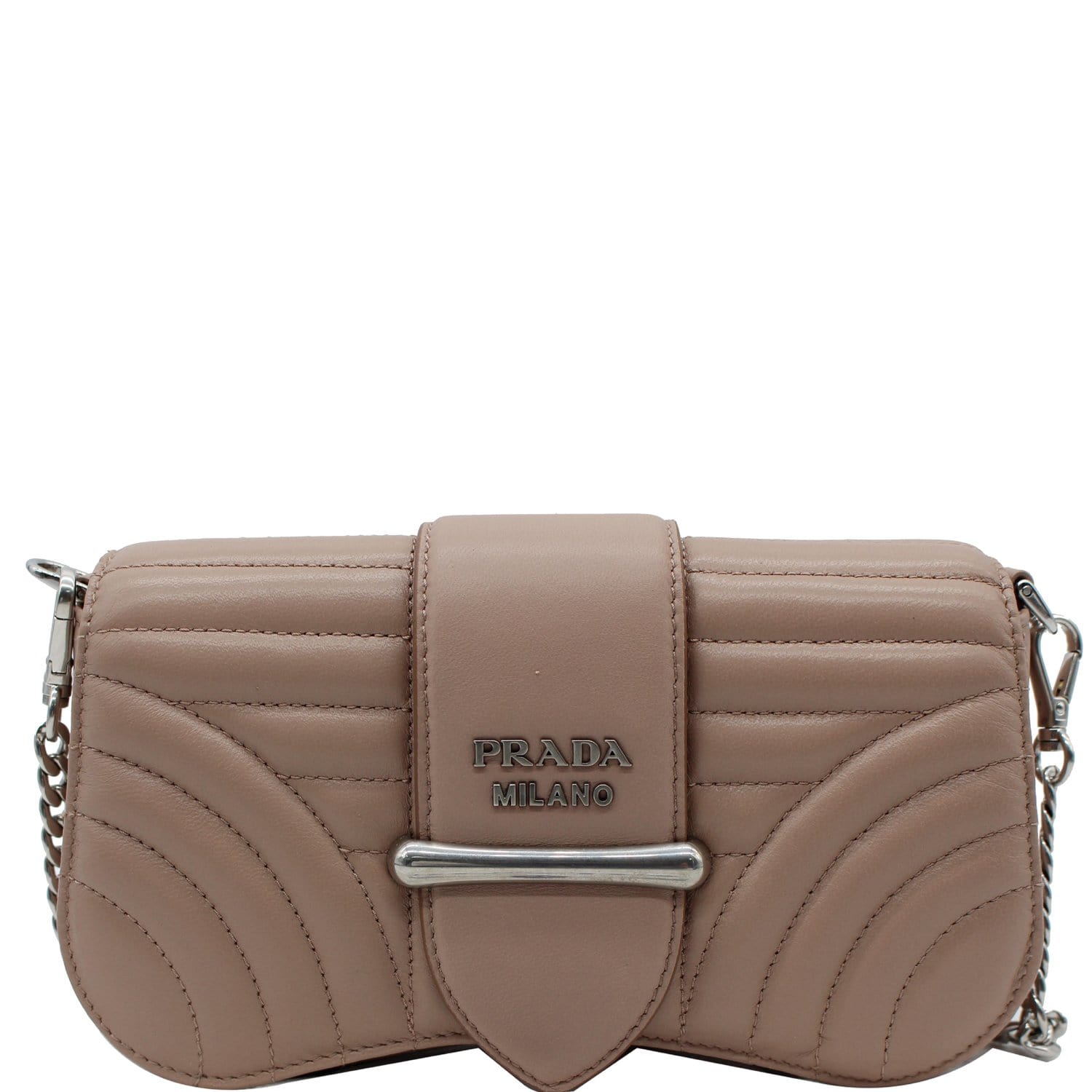 Prada - Nude Leather Front Flap Crossbody