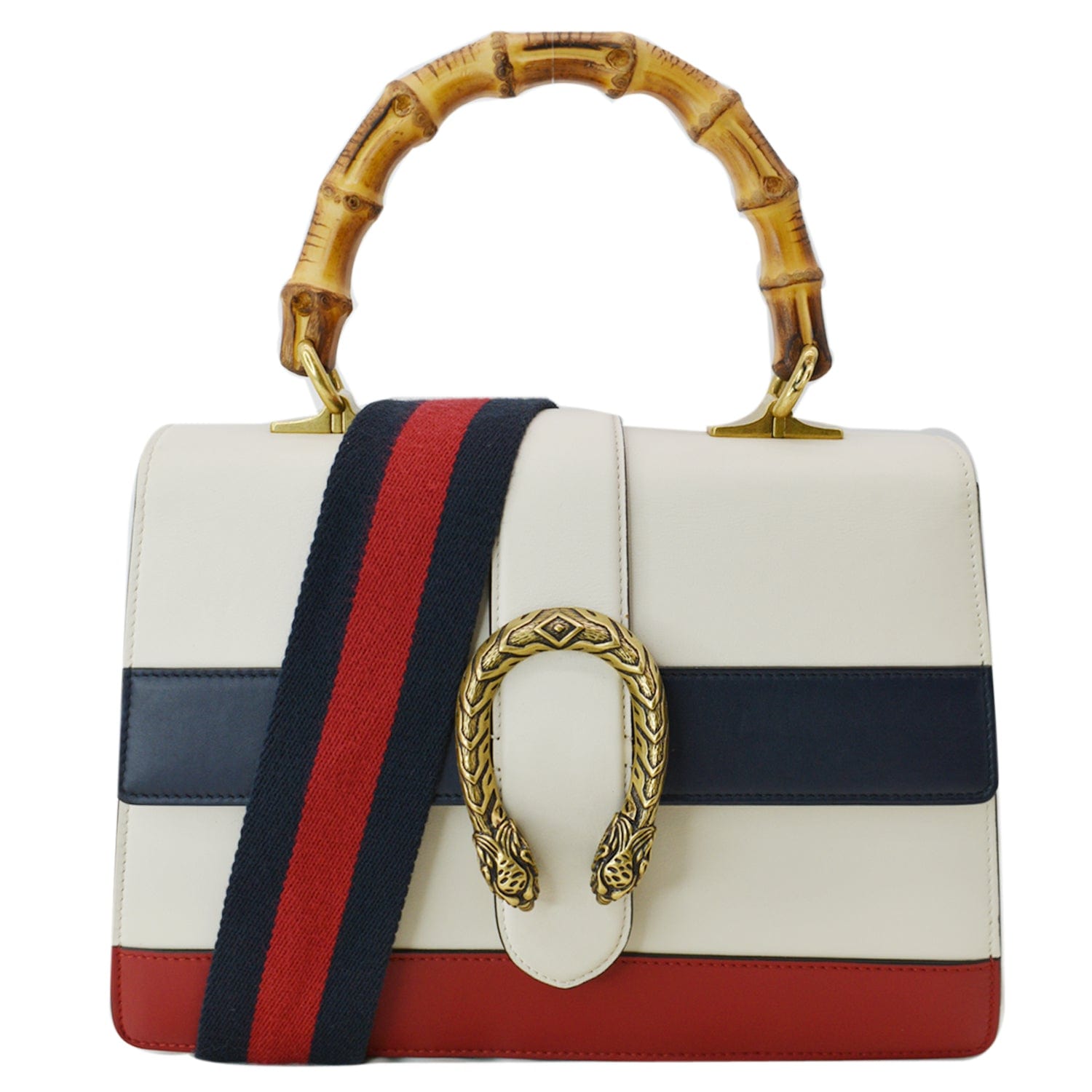 Gucci Dionysus Shoulder Bag Bee Medium Red/White/Blue in Leather with  Silver-tone - US