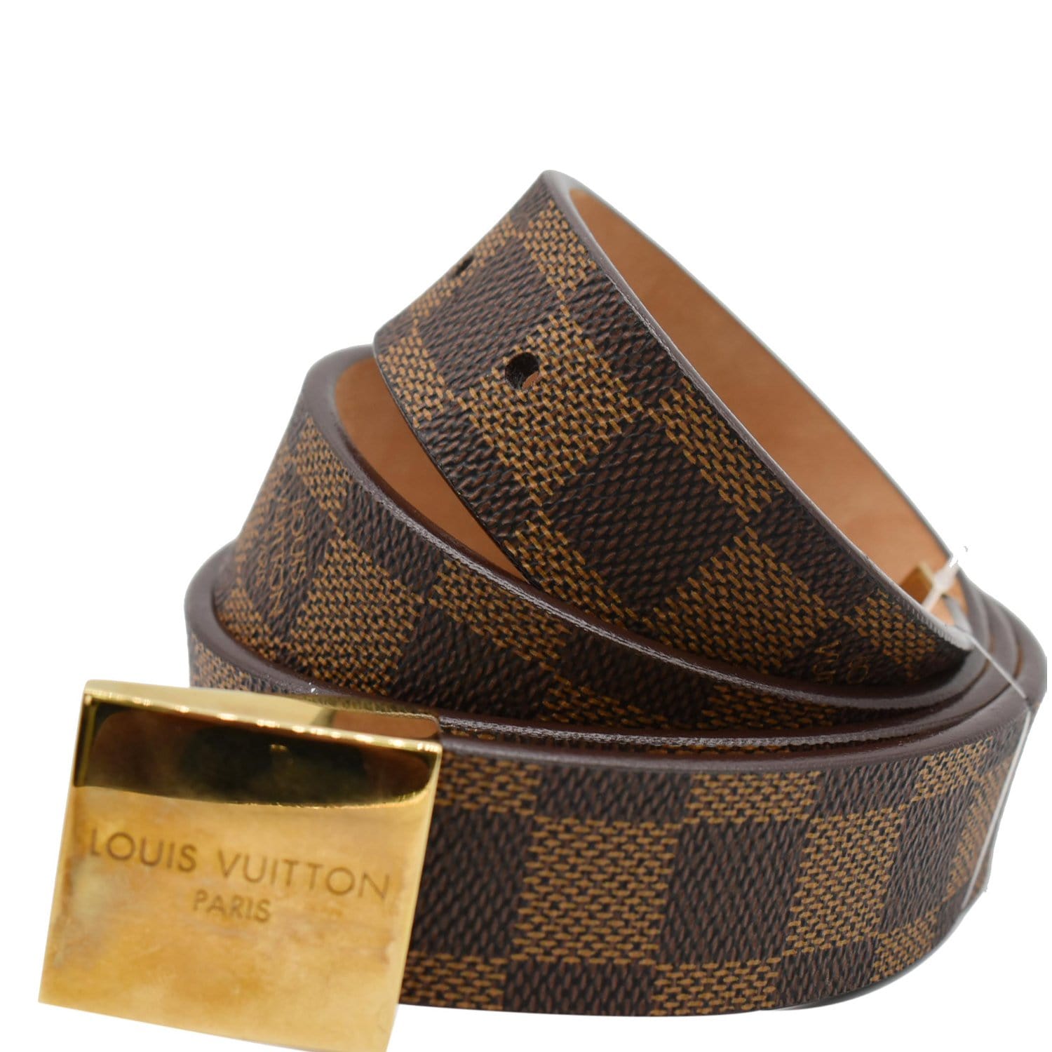 Dark Brown damier Ebene / DE Petite Leather Strap for LV 