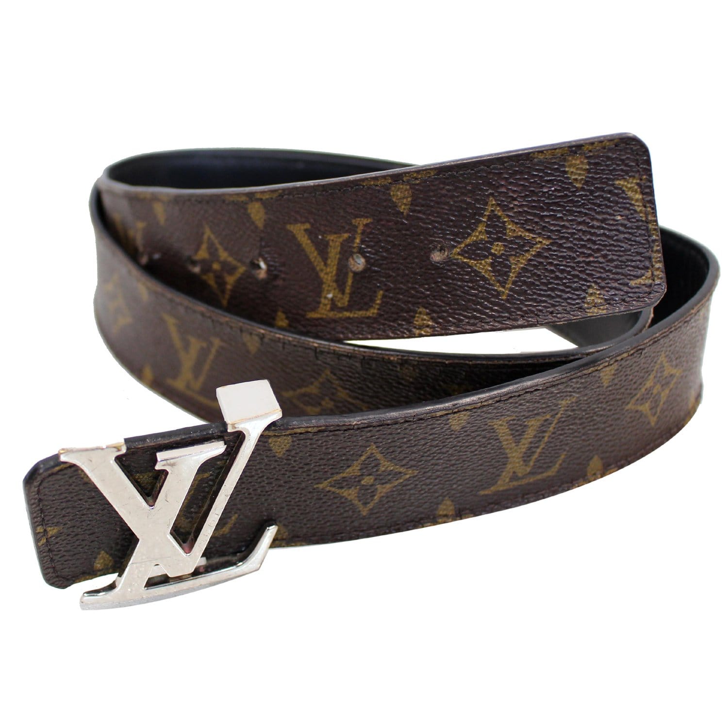 Louis Vuitton Matte Black LV Initials Belt 40MM Dark grey Cloth