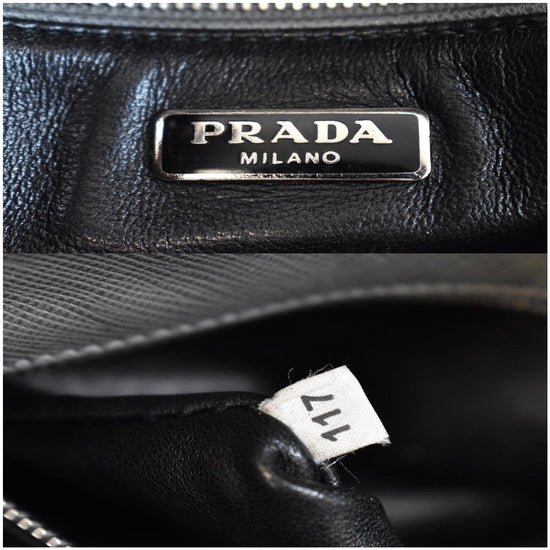 Prada Grey Saffiano Lux Leather Mini Sound Flap Bag Prada