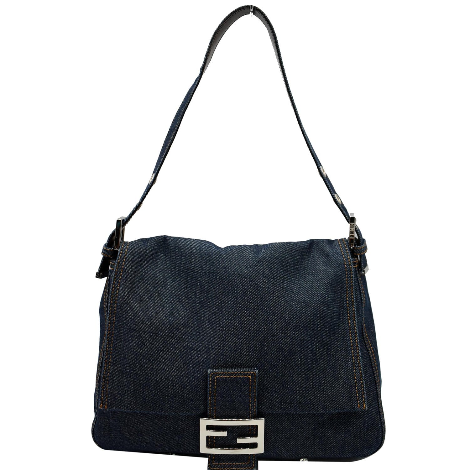 Fendi Denim Mini Baguette Shoulder Bag (SHF-19915) – LuxeDH