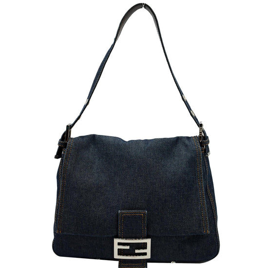 Fendi Blue/Brown Denim and Leather Baguette Crossbody Bag Fendi | The  Luxury Closet