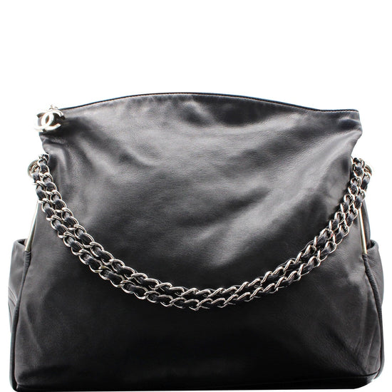 BLACK Large Hobo Bag Soft Leather Hobo Bag Soft Lambskin 