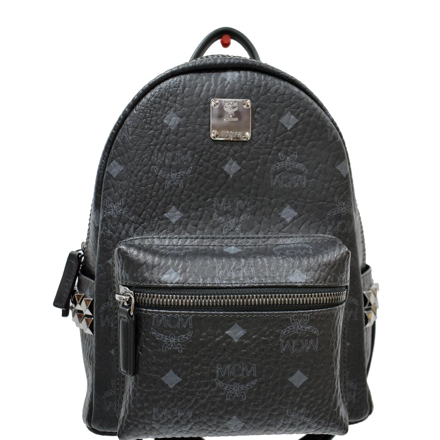 MCM Black Visetos Coated Canvas and Leather Small Studs Stark Backpack at  1stDibs