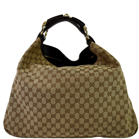 Buy Gucci Horsebit Hobo GG Canvas Large Brown 980001