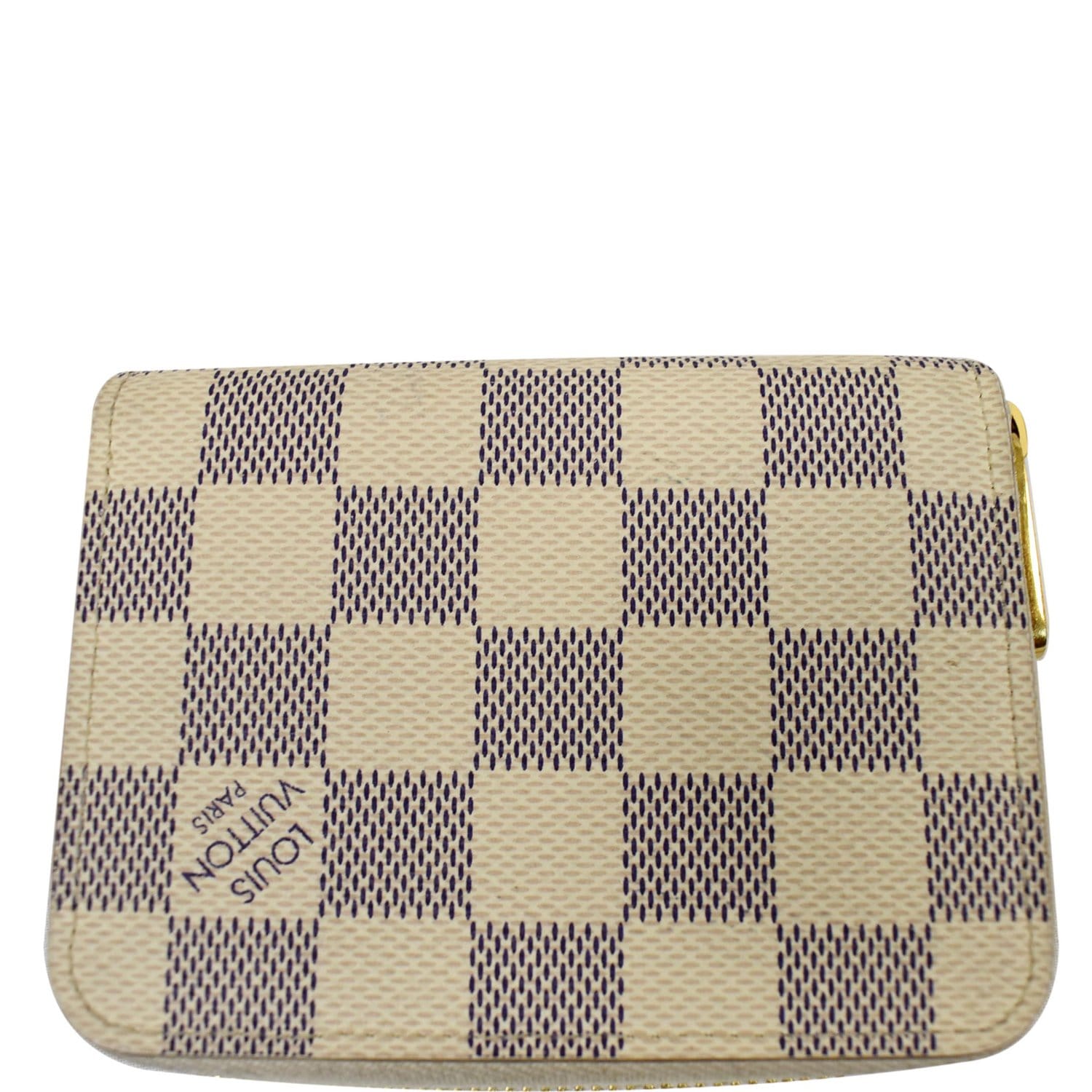 LOUIS VUITTON Zippy Damier Azur Coin Purse White