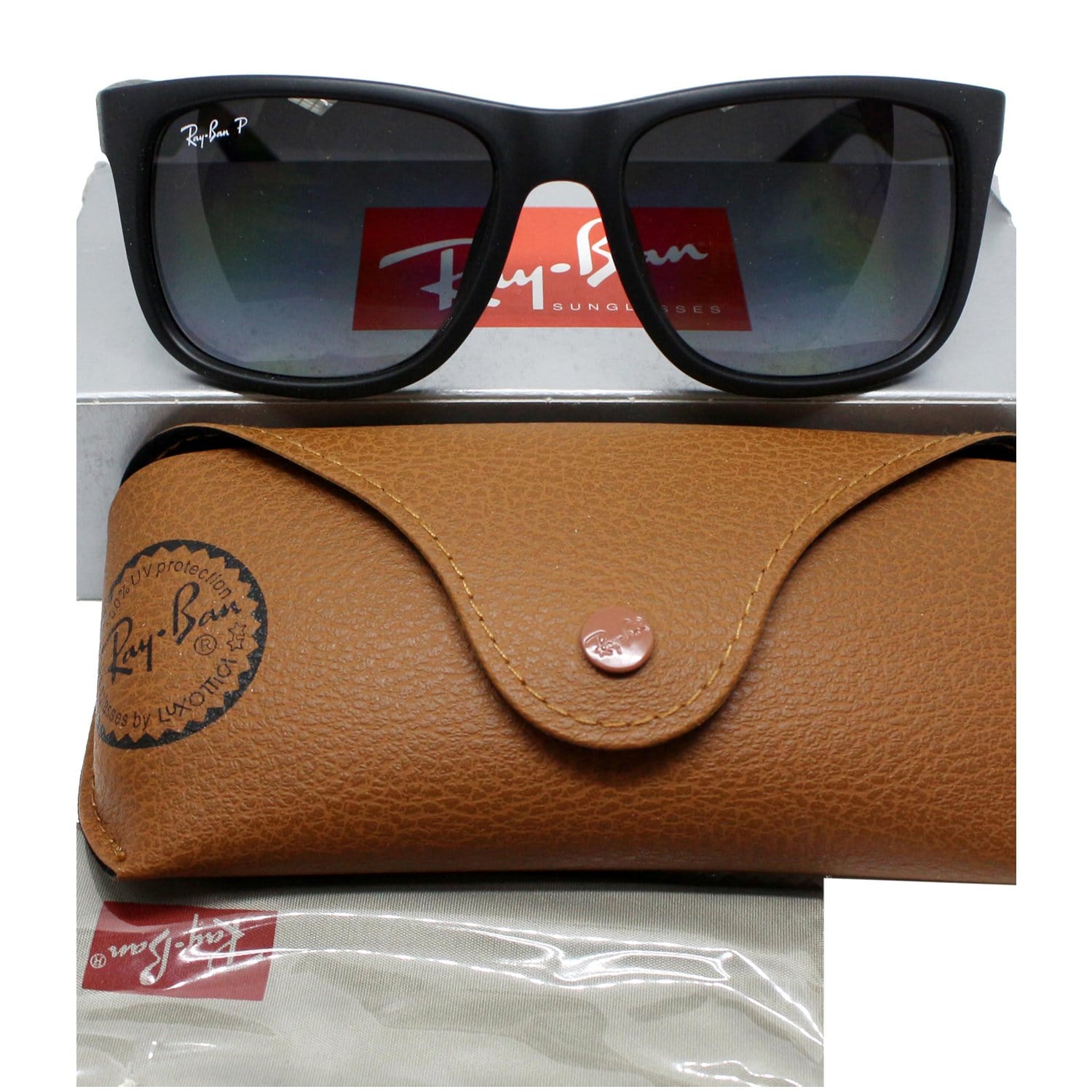 Ray Ban Justin Sunglasses Grey Gradient Polarized Lens