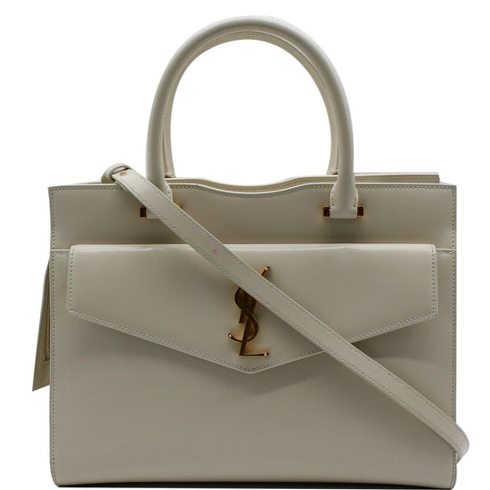 Uptown Tote Medium Leather White GHW