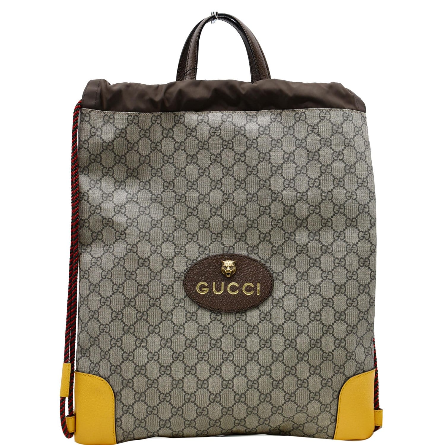 Gucci Drawstring Backpack GG Supreme Beige/Yellow - US