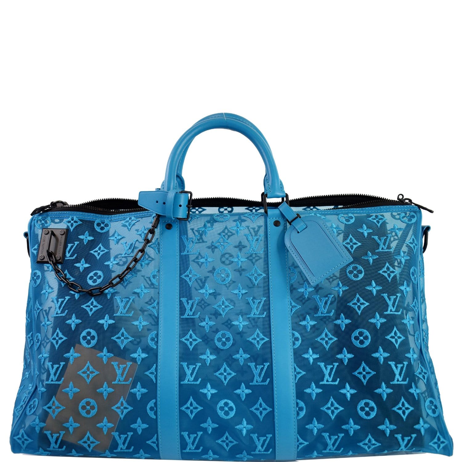 Keepall cloth travel bag Louis Vuitton Blue in Cloth - 25251301