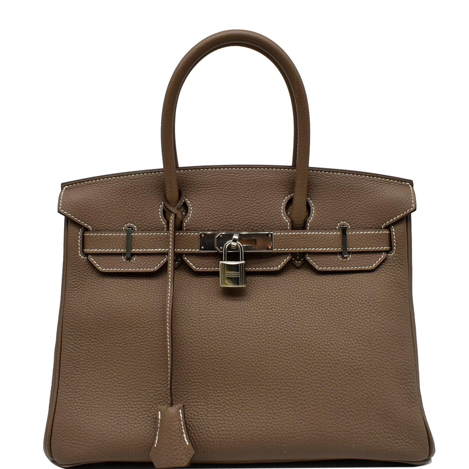 HERMES Birkin 25 Togo Leather Tote Bag Etoupe