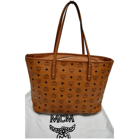 Mcm Striped Anya Medium Shopper Tote Bag