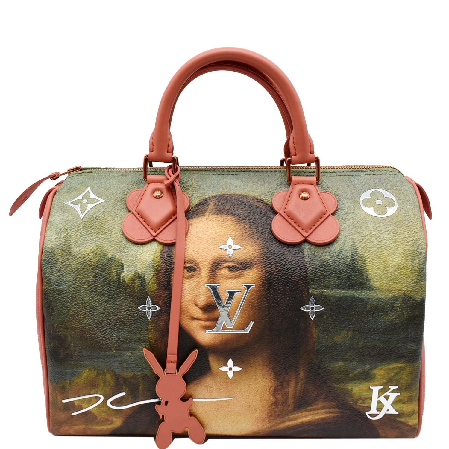 LOUIS VUITTON Jeff Koons DaVinci Speedy 30 Coated Canvas Satchel Bag M