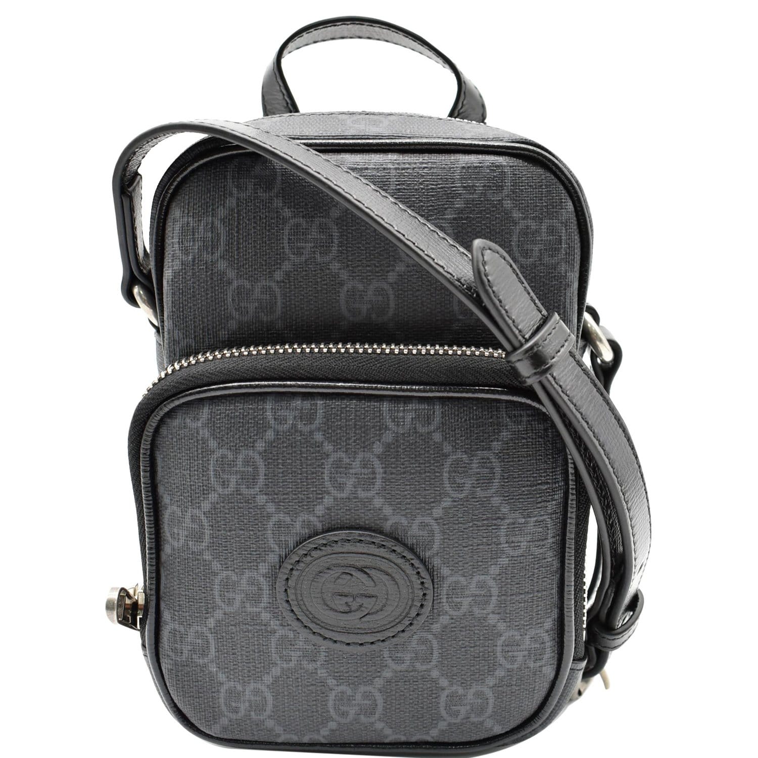 Interlocking G Heart Mini Crossbody Bag in Black - Gucci