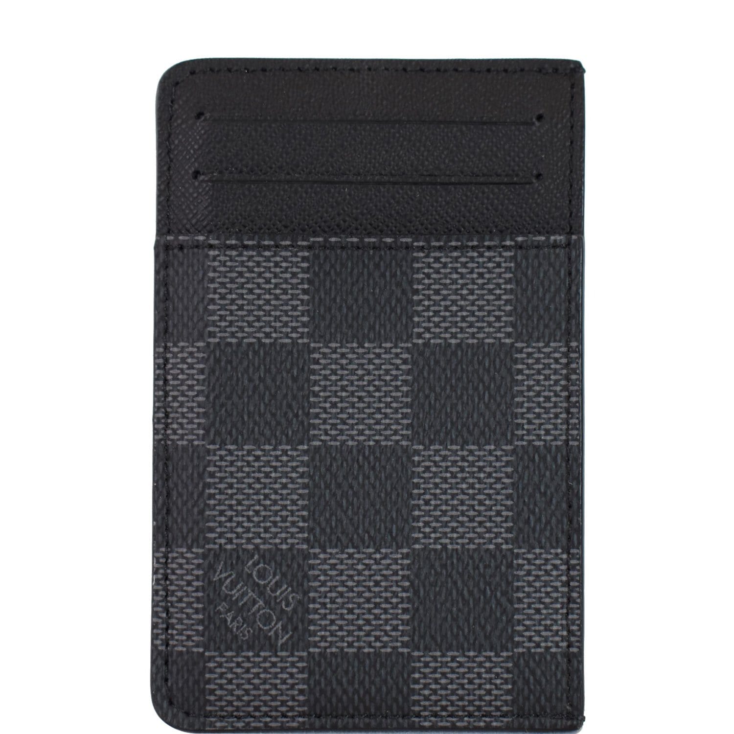 Louis Vuitton Black x Grey Damier Graphite Card Holder Wallet Case