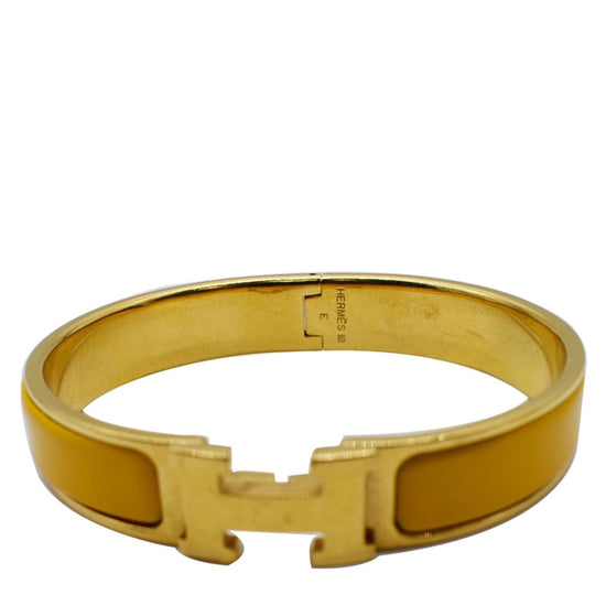 Hermès Clic Clac H Bracelet - Pink, 18K Yellow Gold-Plated Bangle, Bracelets  - HER561300