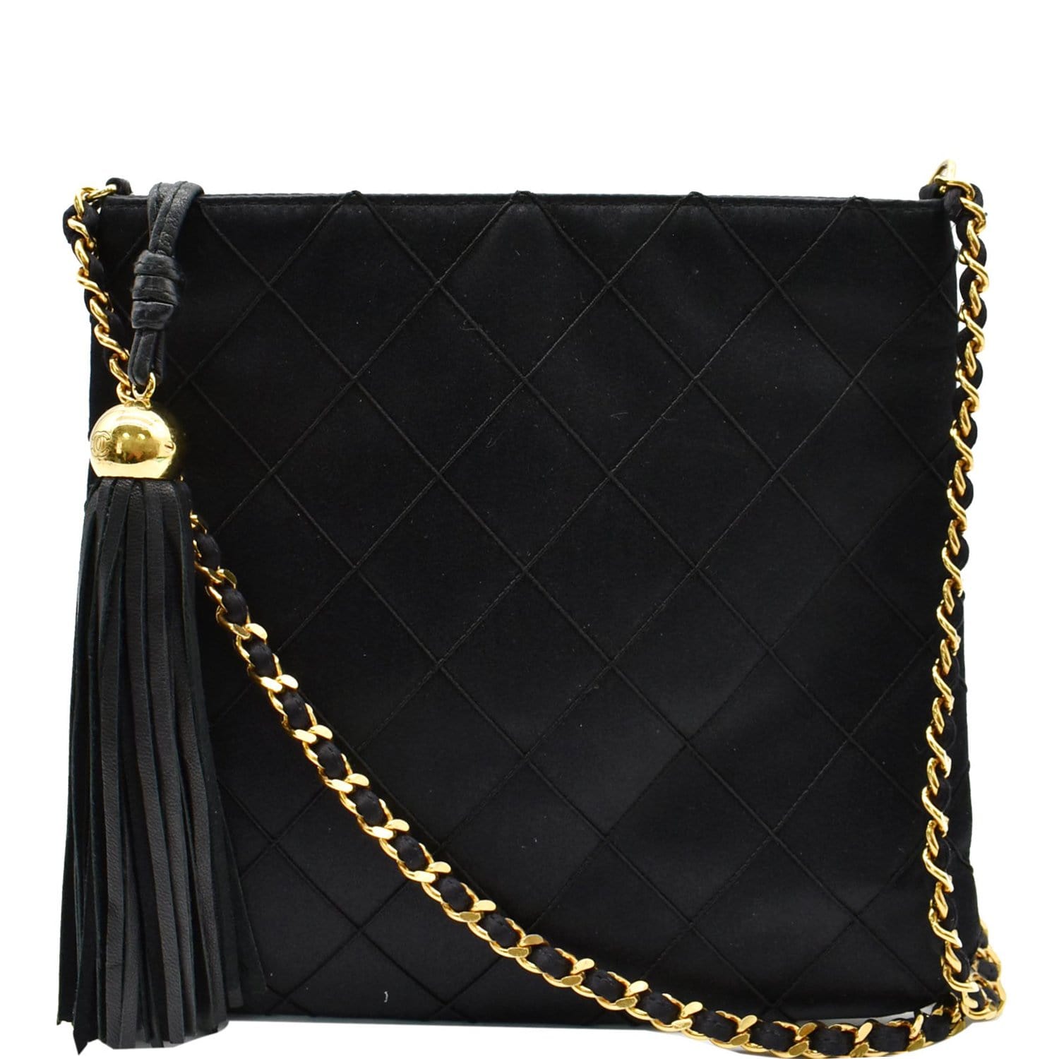 Vintage Chanel Single Flap Bag with Tassel - Black