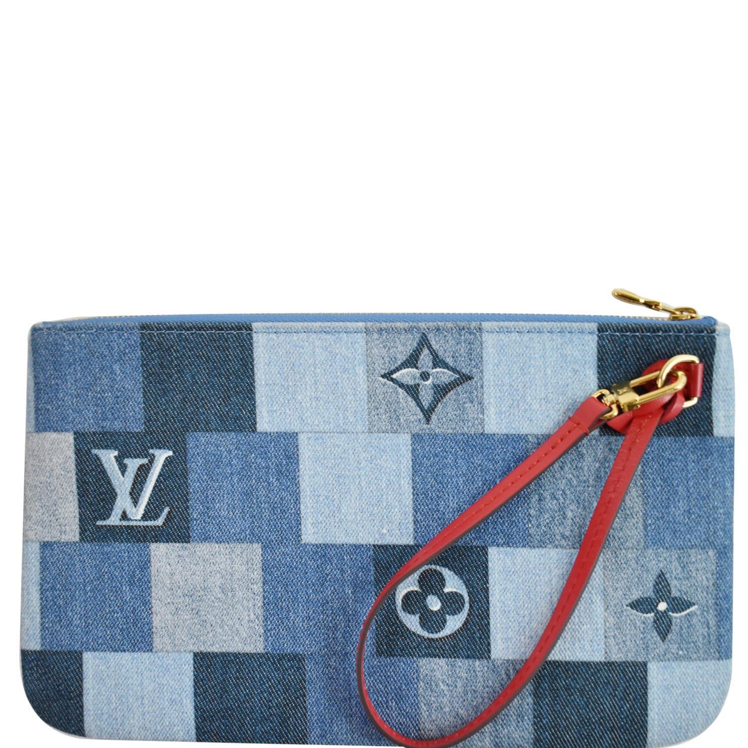 Louis Vuitton Blue Monogram Denim Pochette Clutch Louis Vuitton