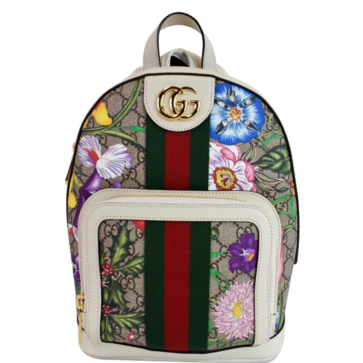 Gucci Ophidia GG Supreme Small Backpack Beige Red/Green Web Brown Cloth  ref.664670 - Joli Closet