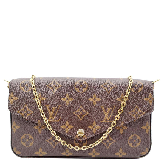 Louis+Vuitton+Felicie+Crossbody+Small+Brown+Canvas%2FLeather for
