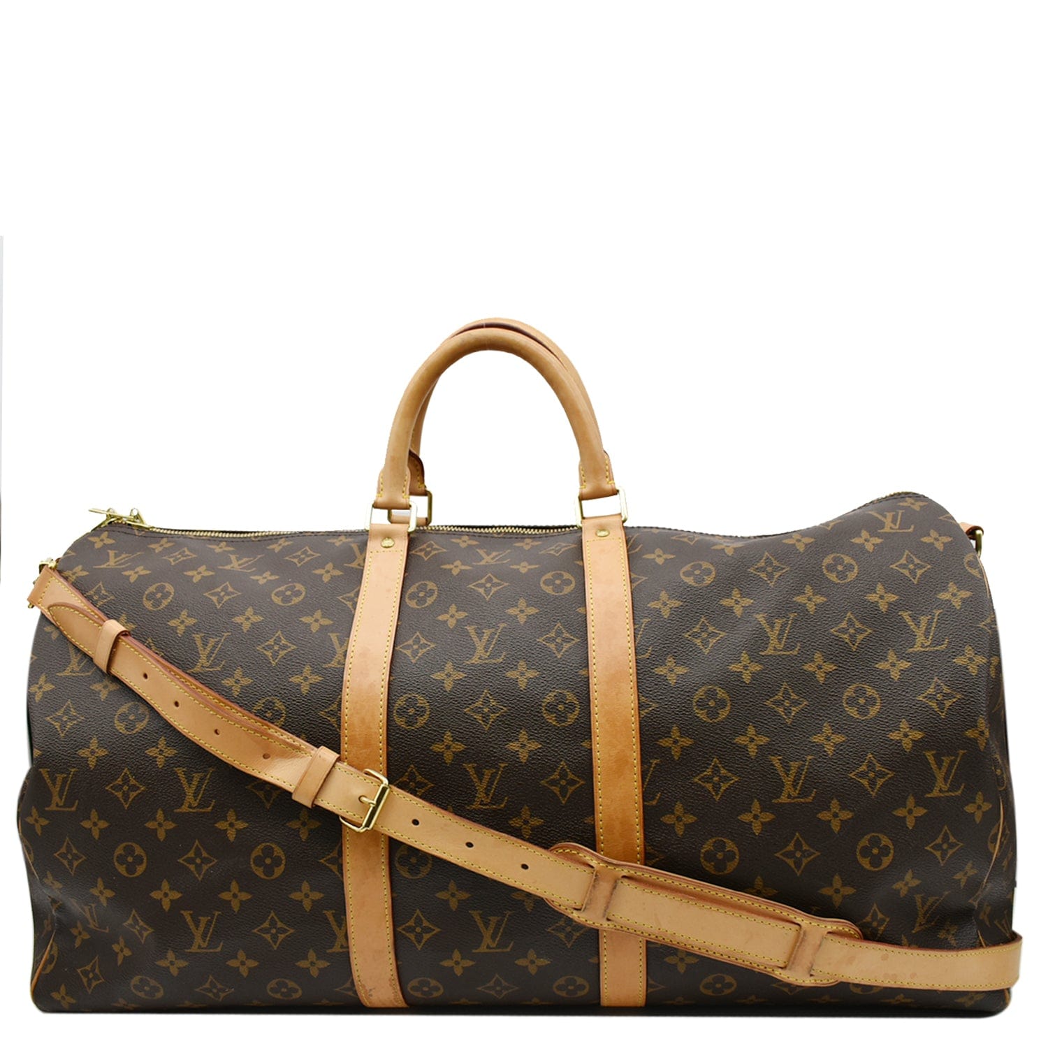 Brown Louis Vuitton Monogram Keepall Bandouliere 55 Travel Bag