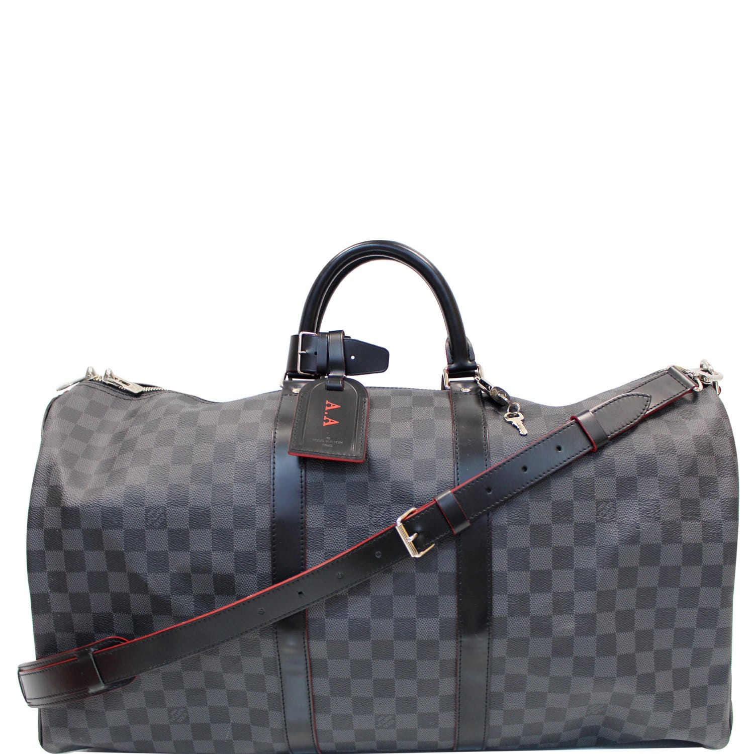 LOUIS VUITTON Keepall 55 Damier Graphite Bandouliere Travel Bag-US