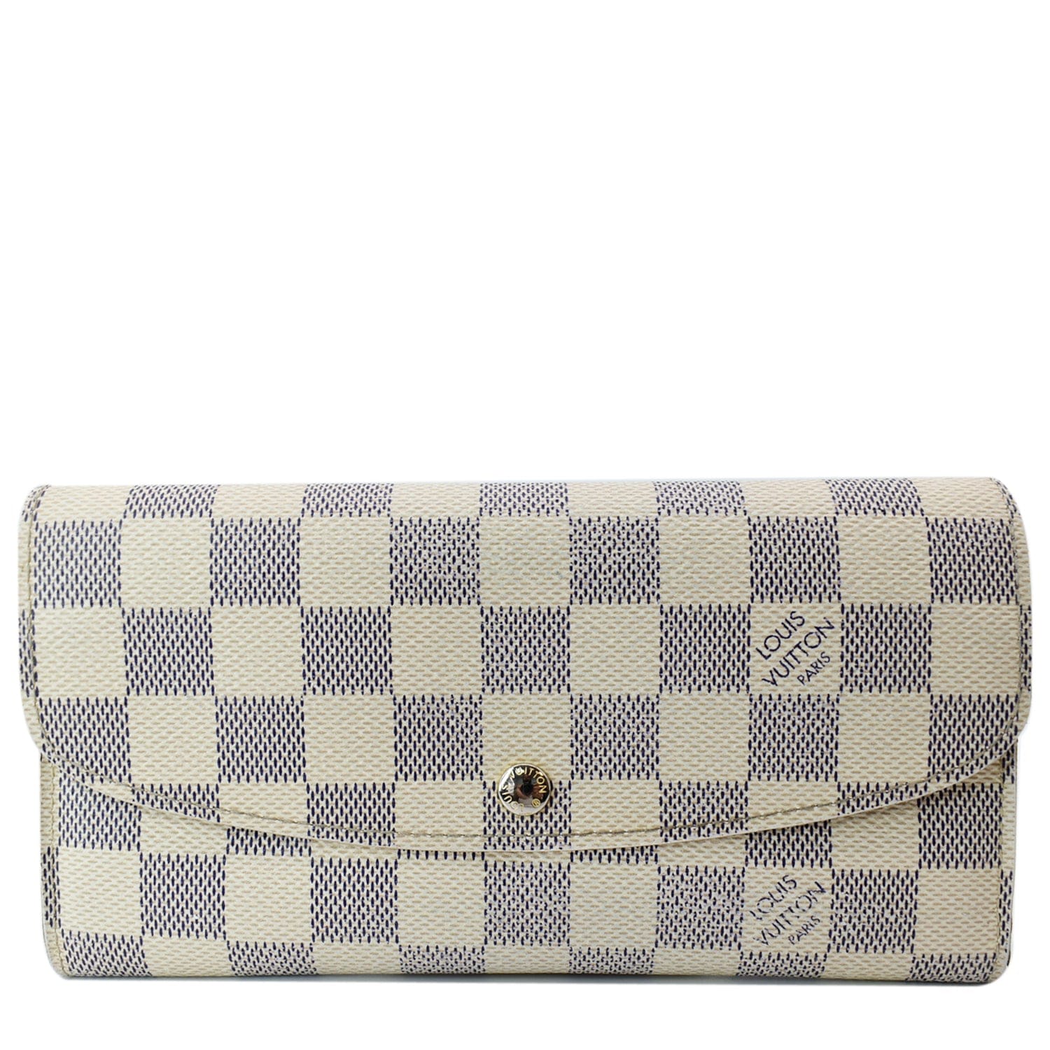 LOUIS VUITTON Emilie Damier Azur Wallet White