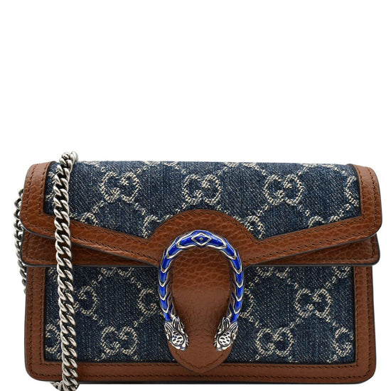 Gucci Dionysus Super Mini Leather Denim Cross Body Bag, 476432