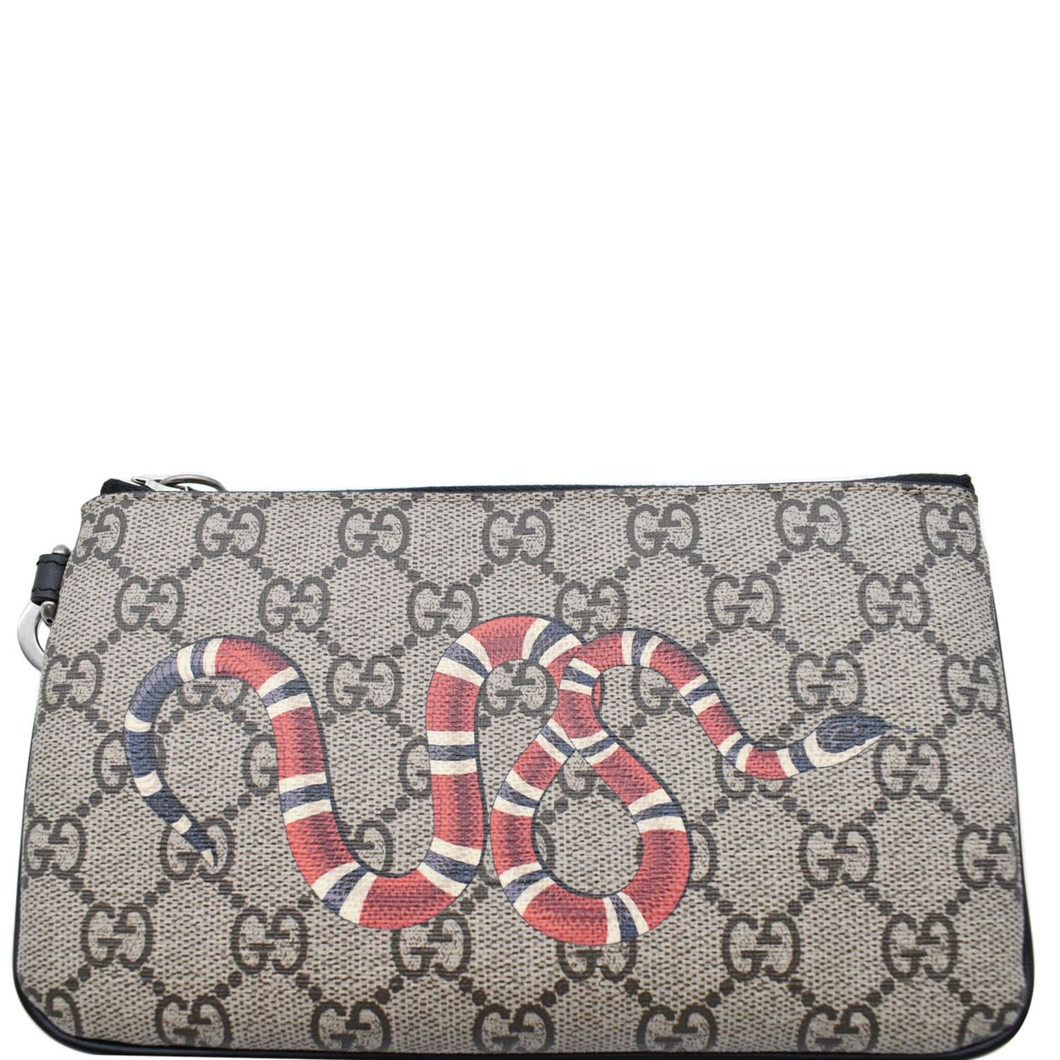 Gucci Kingsnake Print GG Supreme Wallet, Black, GG Canvas