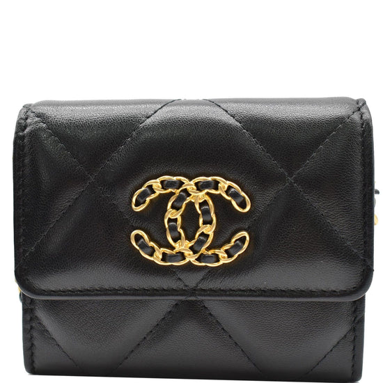 Chanel 19 Flap Bag Quilted Shiny Crumpled Calfskin and Shearling Medium  Black 2209251