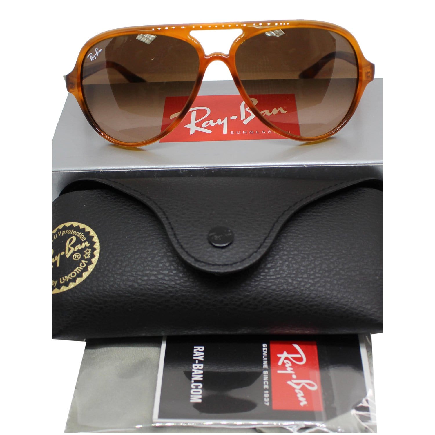 RAY-BAN RB4125 820/A5 Cats 5000 Classic Sunglasses Pink Brown Gradient