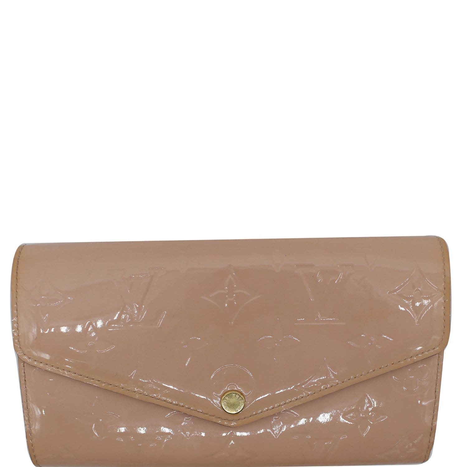 LOUIS VUITTON Sarah Monogram Vernis Leather Chain Wallet Light Pink