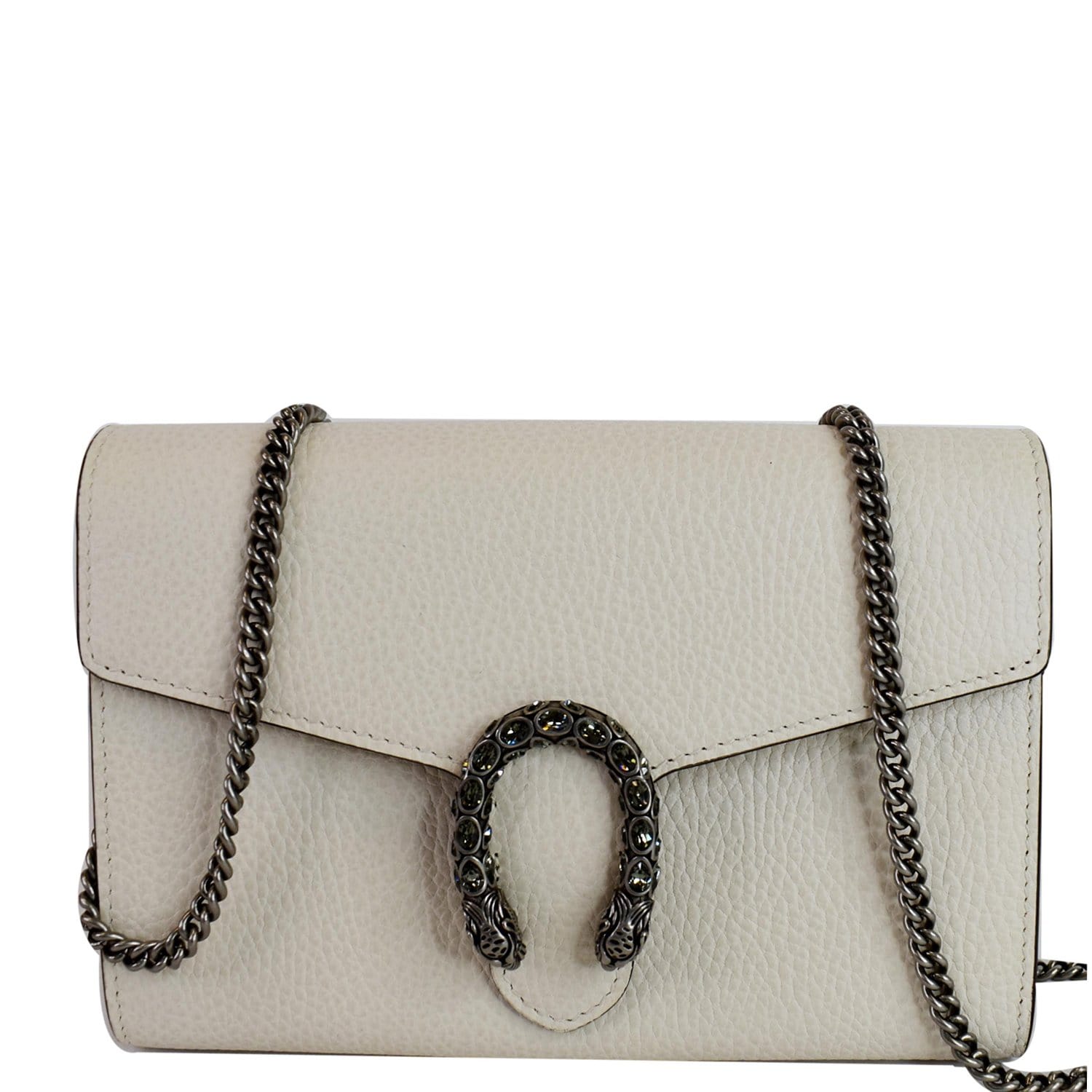 Gucci Dionysus Shoulder Bag Super Mini White in Leather with