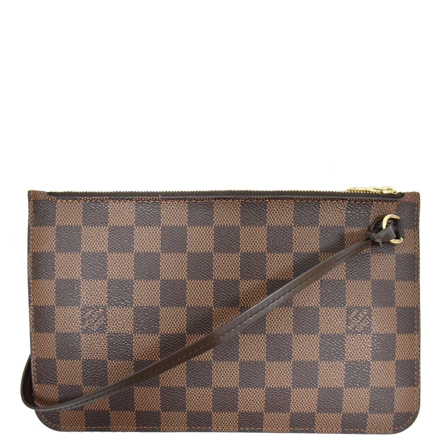 LOUIS VUITTON Pochette Wristlet Pouch Damier Ebene Neverfull MM Brown