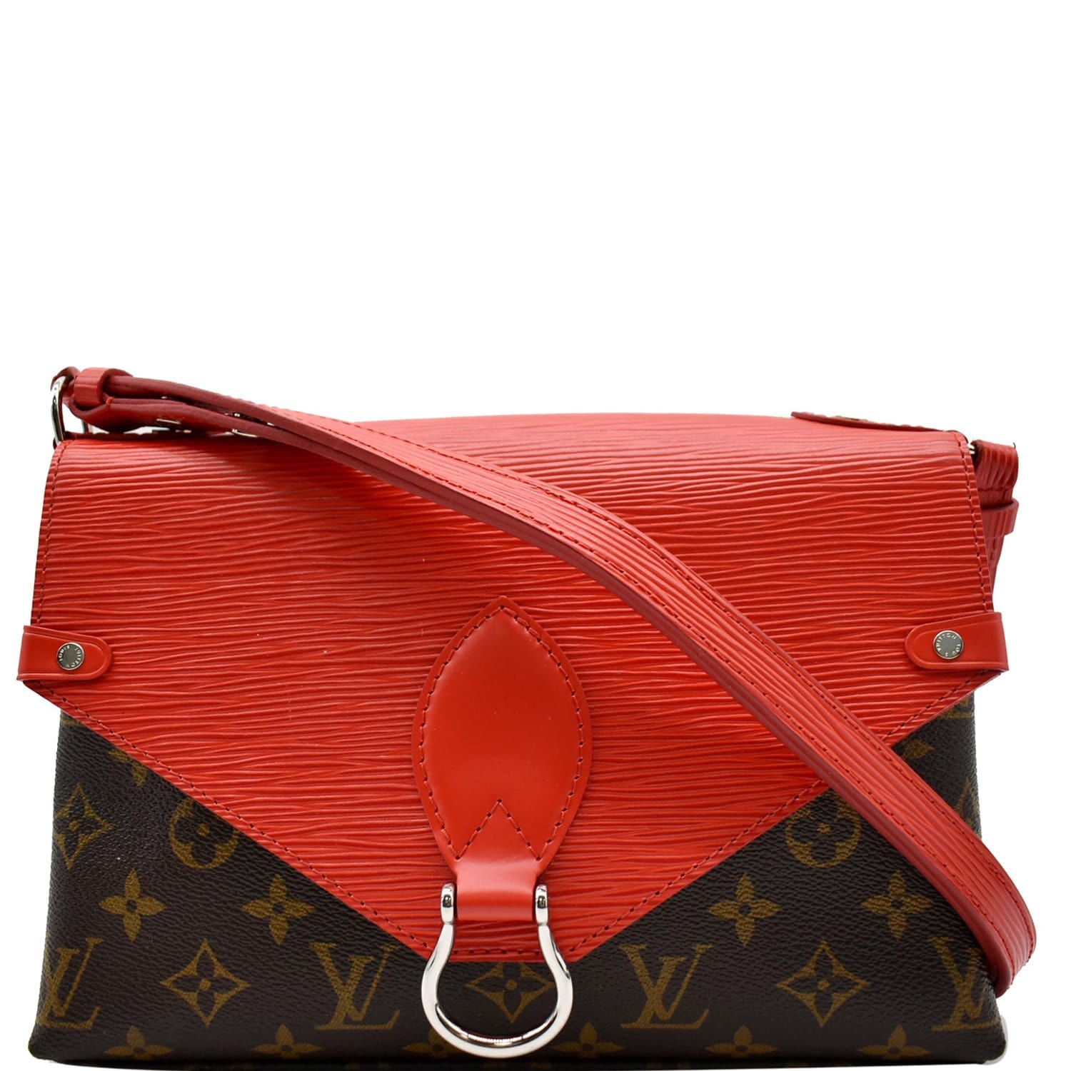 Louis Vuitton - Authenticated Saint Michel Handbag - Leather Red Plain for Women, Very Good Condition