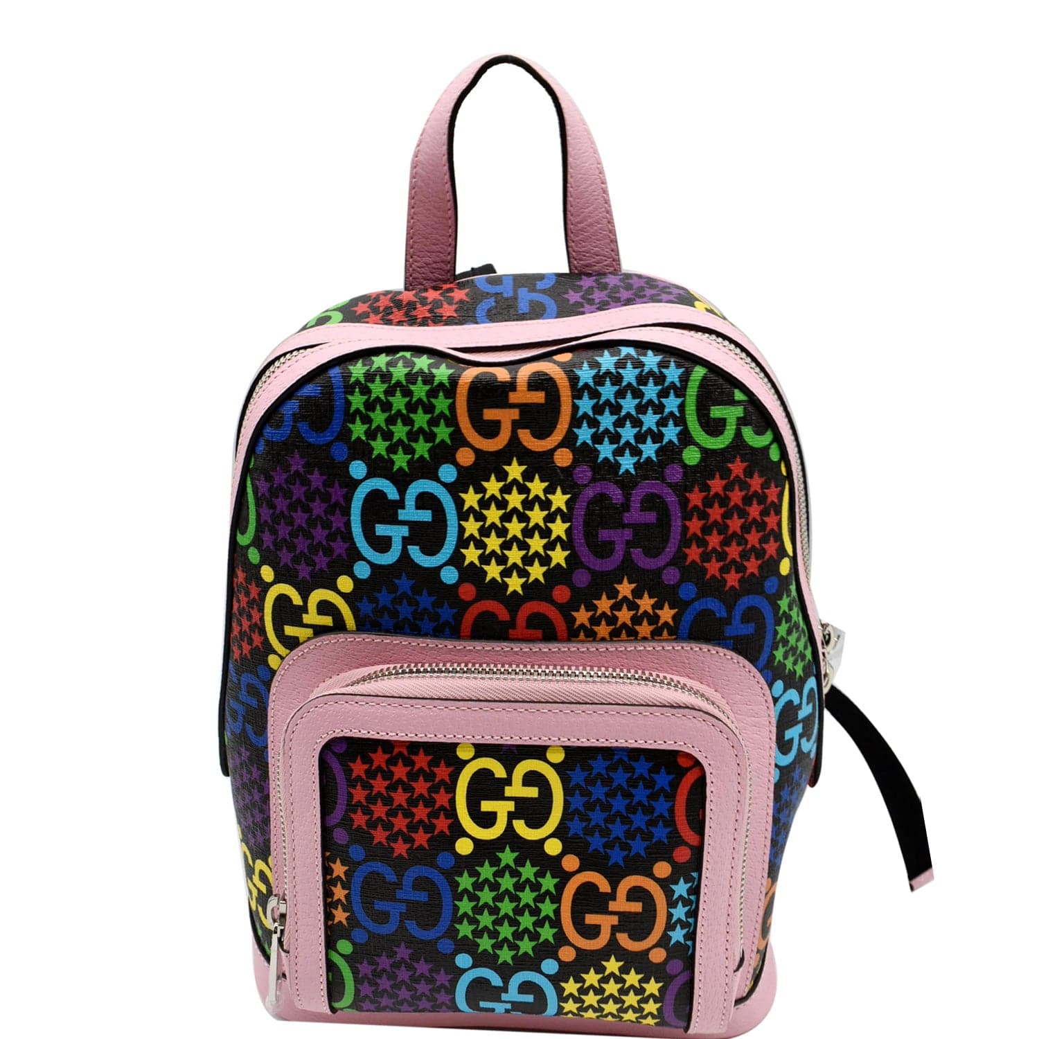Gucci Zaino Multicolor Canvas Striped Drawstring Tote Backpack