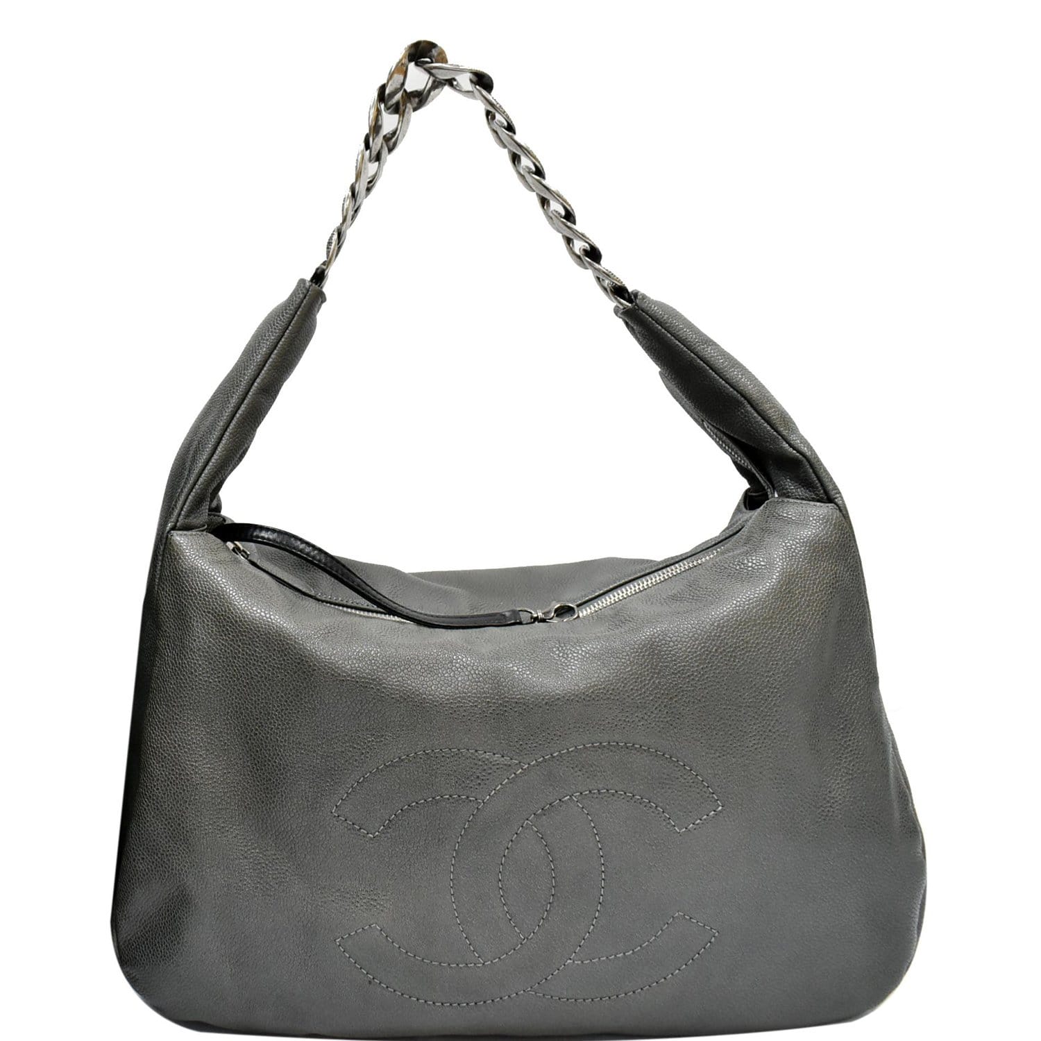 Gucci 31 Small CC Caviar Leather Hobo Bag Grey - DDH