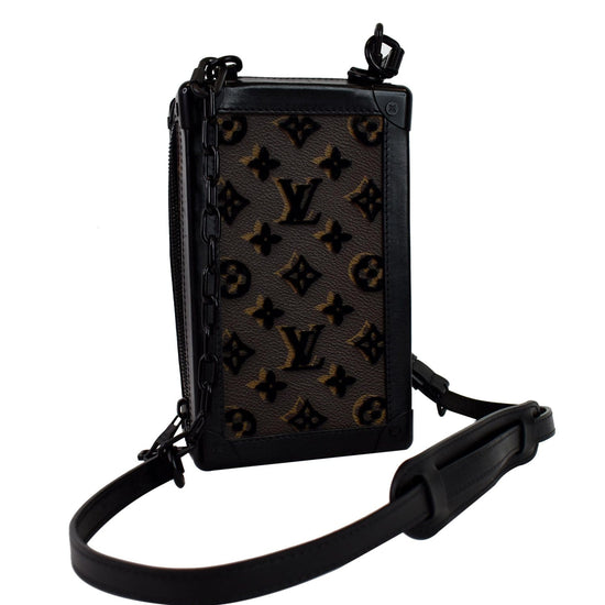 Vertical Soft Trunk Crossbody bag in Monogram Coated Canvas, Lacquered  Metal Hardware