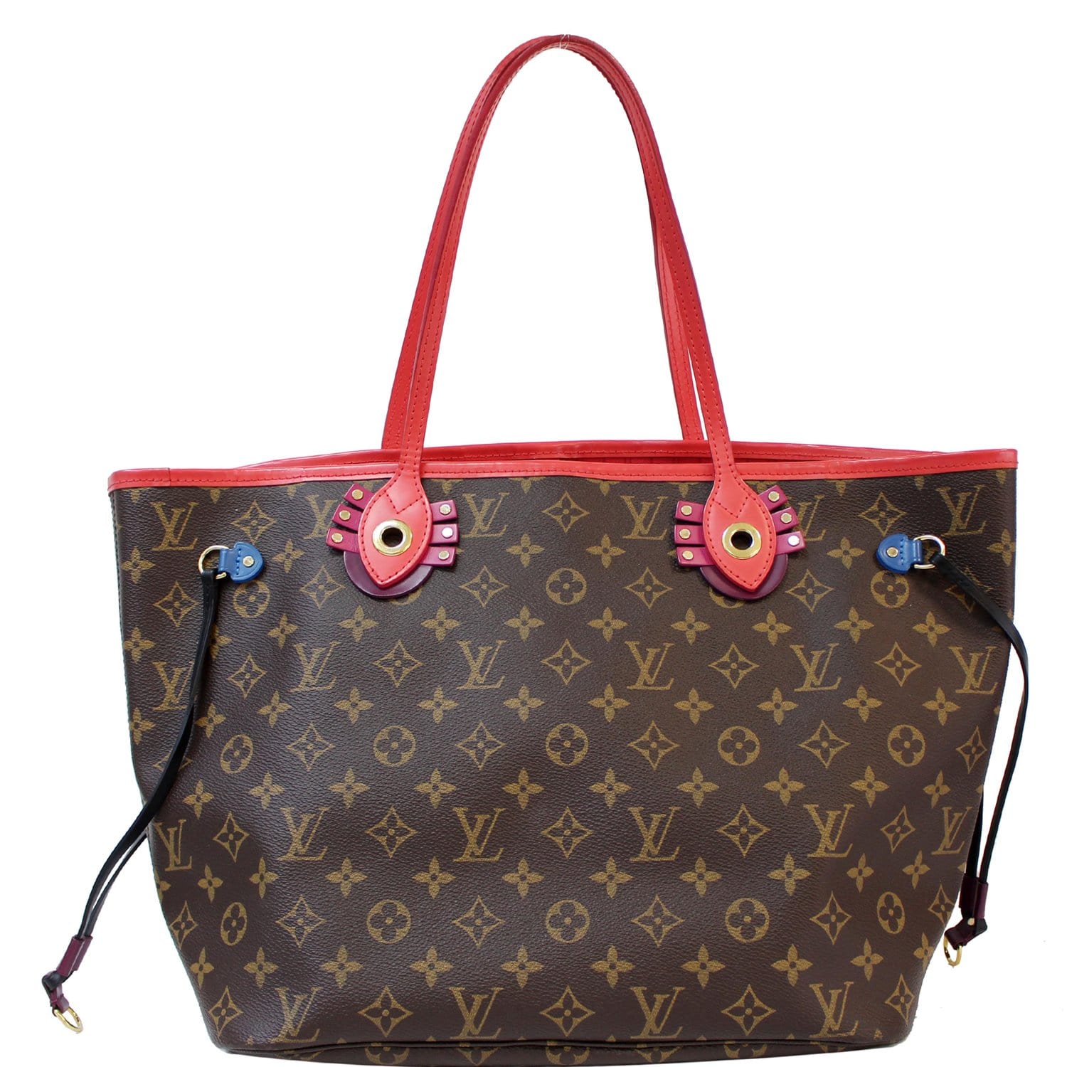 Louis Vuitton Neverfull Crafty Mm with Pouch Limited Tribal African 860091  Red Coated Canvas Tote
